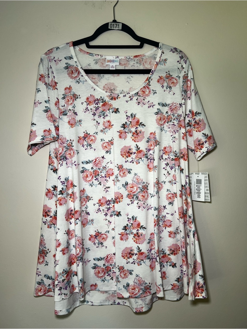 LuLaRoe Perfect T White Floral Top